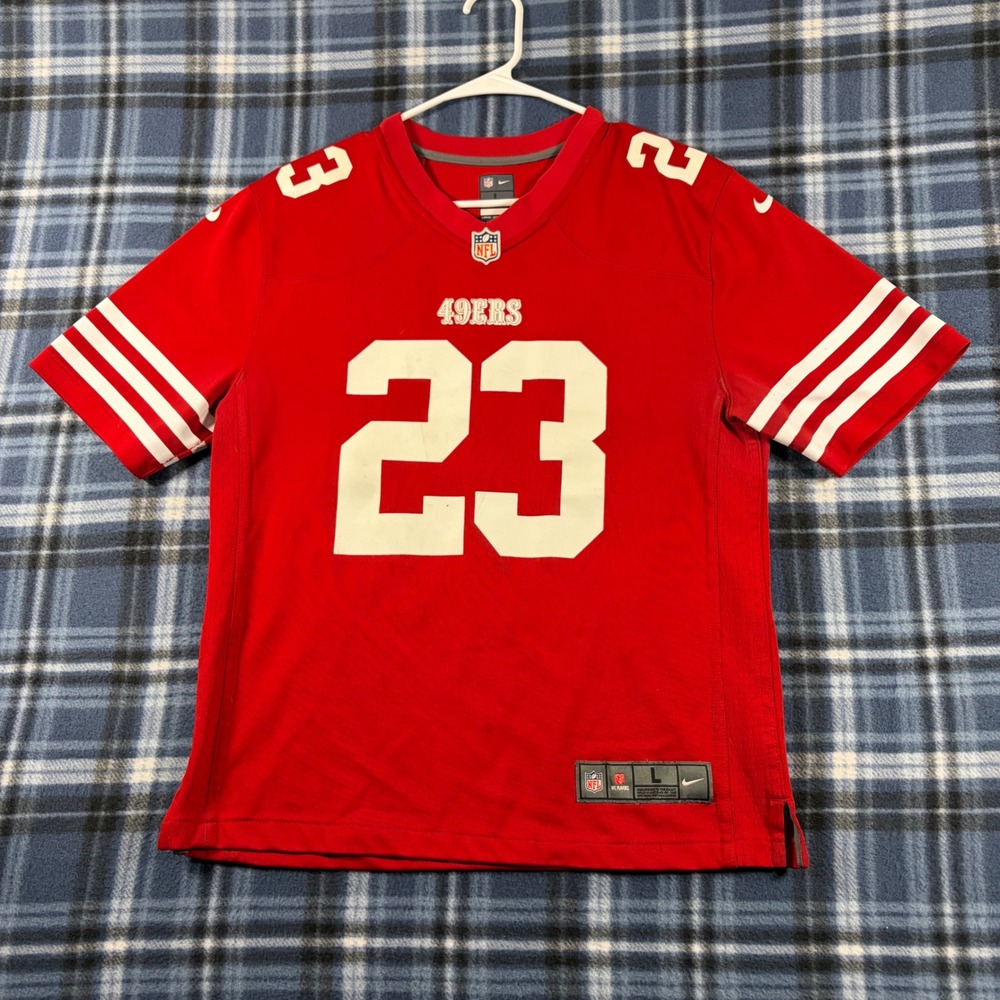 Nike San Francisco 49ers Christian McCaffrey 23 Youth Jersey Red Size L 14-16 - Picture 2 of 9